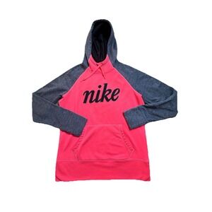 Nike WMNS Med Therma-Fit  Hoodie Neon Pink Grey Sporty Athleisure Loungewear
